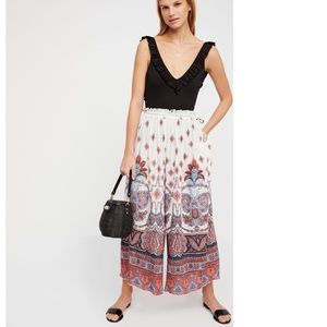 Free people Gold Dust Printed Wide-leg Trousers S